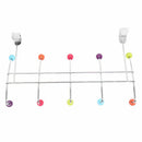 10 HOOK MULTI COLOUR OVER THE DOOR CLOTHES COAT HANGER RACK CHROME HANGERS