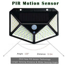 100 LED Solar Power Wall Light Motion Sensor Waterproof Outdoor Garden Lamp HOT