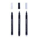 3Pcs 12 Fabric Marker Pens Permanent Black White Grey Colors For DIY T-Shirt