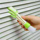 Double Heads Cleaning Brush Car Air Conditioning Vent Outlet Window Dust Cl W1S9