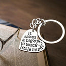Best Teacher Gift "it takes a big to teach little minds" Charm Love Heart P