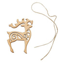 Pack of 10 Christmas Wood Chip Tree Ornaments Hanging Decoration for Kids G