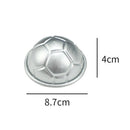 8pcs Aluminum Alloy Football Half Ball Cake Mould Easy Bake Pan DIY Baking Tool