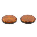 2pcs 2" Round Orange Reflector Universal For Motorcycle ATV Dirt Bike