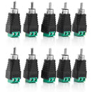 10x RCA Male Plug TO AV Video Screw Terminal Connector For  Camera Balun