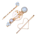 Women'S Hair Clips 3 Sets Of Heart-Shaped Glossy Hollow Round Korean Style