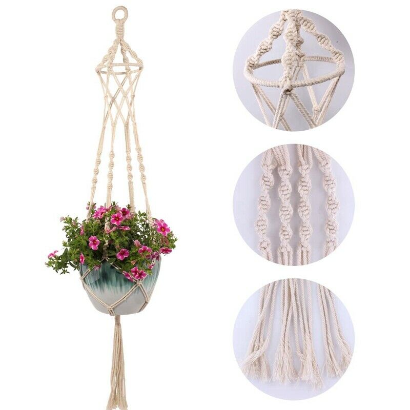 Macrame Plant Hangers Set Of 2 Indoor Wall Hanging Planter Basket Flower Po