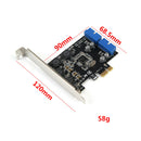 PCIe Card To 2Port Internal 19-Pin USB3.0 Controller Hub Converter Board