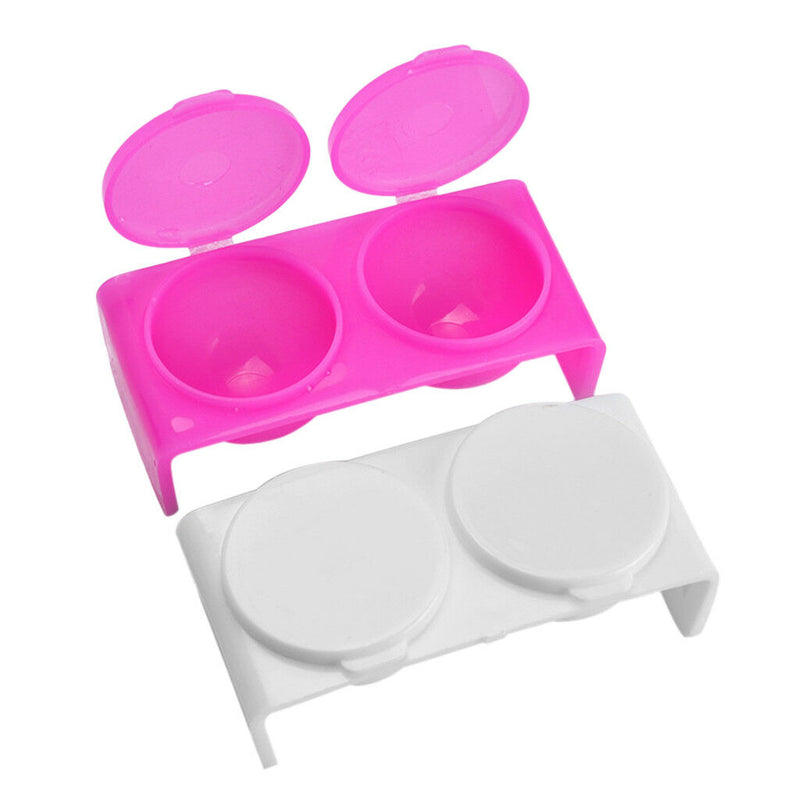 2 Pcs Nails Brushes Cleanser Cup Cleaning Remover Container Bottle With Lid