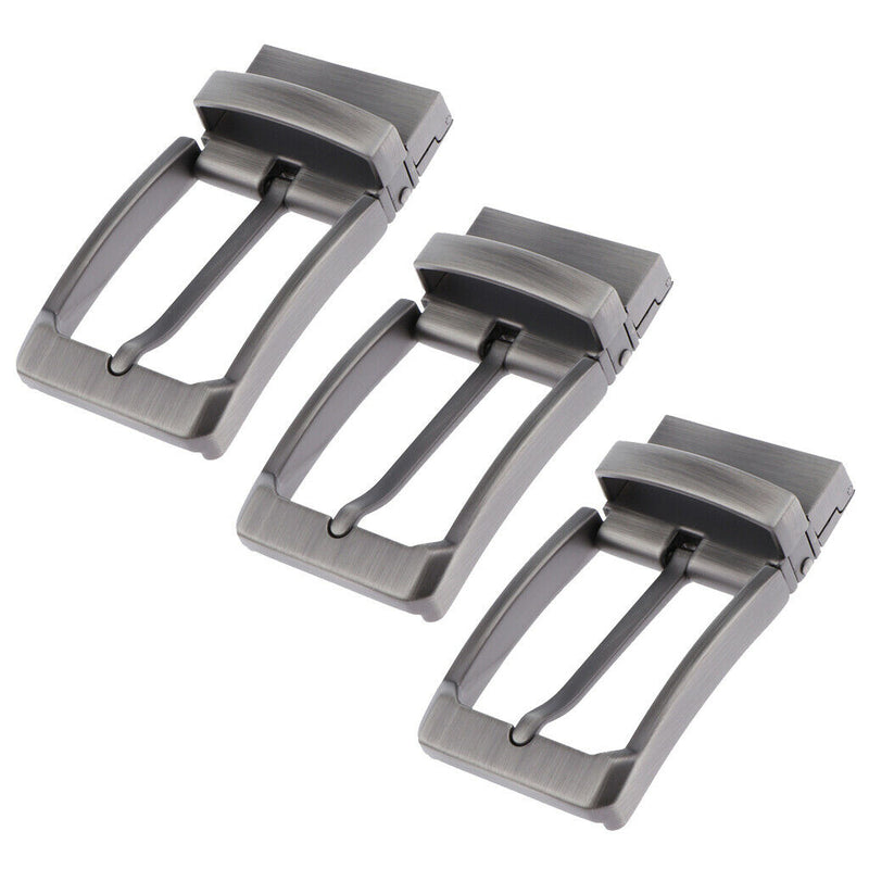 3pack Reversible Alloy Belt Buckle Replacement Rectangular Single Pin Buckle