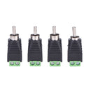 4 pcs Speaker Wire cable to Audio Male RCA Connector Adapter Jack Plug TO