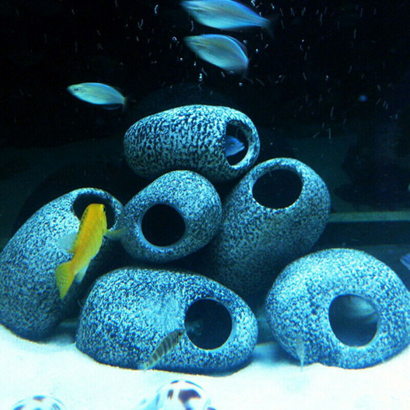 Cichlid Stone Aquarium Rock Shrimp Breeding Cave Hideaway Fish Tank DecorationOZ