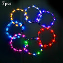 LED Flower Crown, 7 PCS Led Flower Wreath Headband Luminous 10 Led Flower H