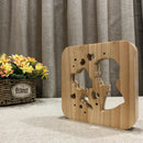 Creative Wooden Carving LED Desk Lamp USB Charging Port Night Light for Wedding