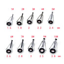 80pcs 10Sizes Steel Fishing Rod Pole Guide Tip Top Ring Eye Repair Kit Black LJA