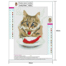 Cat 5D Full Drill Round Diamond Painting Embroidery DIY Cross Stitch Craft