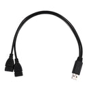 USB 2.0 A Male To 2 Dual USB Female Jack Y Splitter Hub Power Cord Adapter  Y6S5