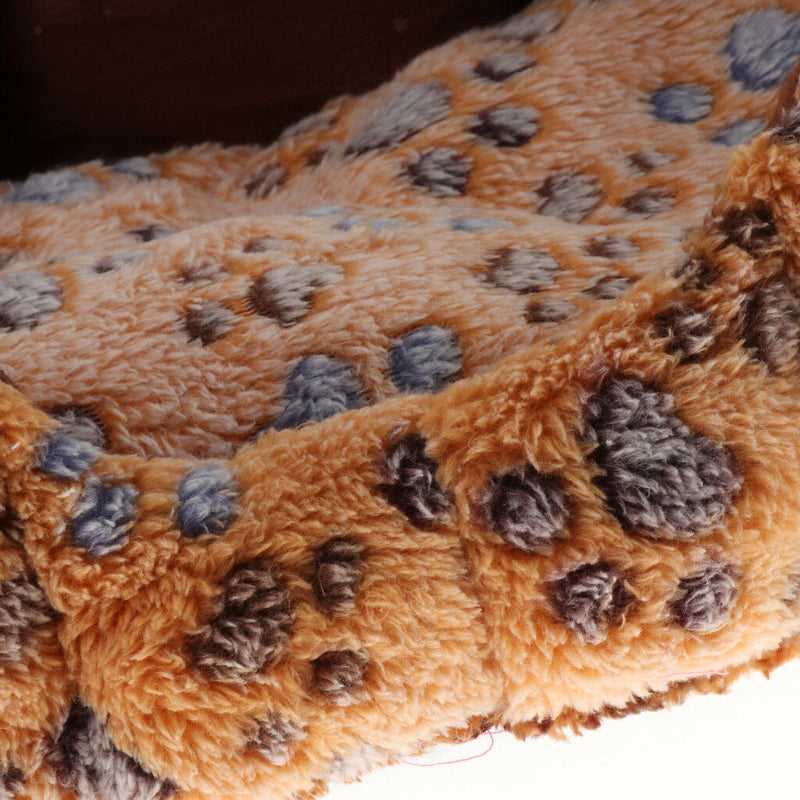 Brown Deluxe Pet Dog Puppy Cat Warm Soft Bed House Plush Cozy Nest Mat Pad