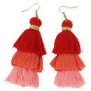 3 Layered Womens Stylish Earrings Bohemian Style Summer Tassel Drop Earring