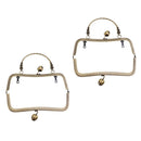 Purse Frame Kiss Clasp Lock with Handle DIY Crafts 20cm Bronze of 2packs