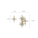 1 Pair Of Asymmetric Star Stud Earrings Best Gift For Women Jewelry Fashion K9Y1