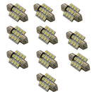 10X 31mm 12 SMD 3528 LED White Car Auto Interior Festoon Dome Light Lamp Bulb