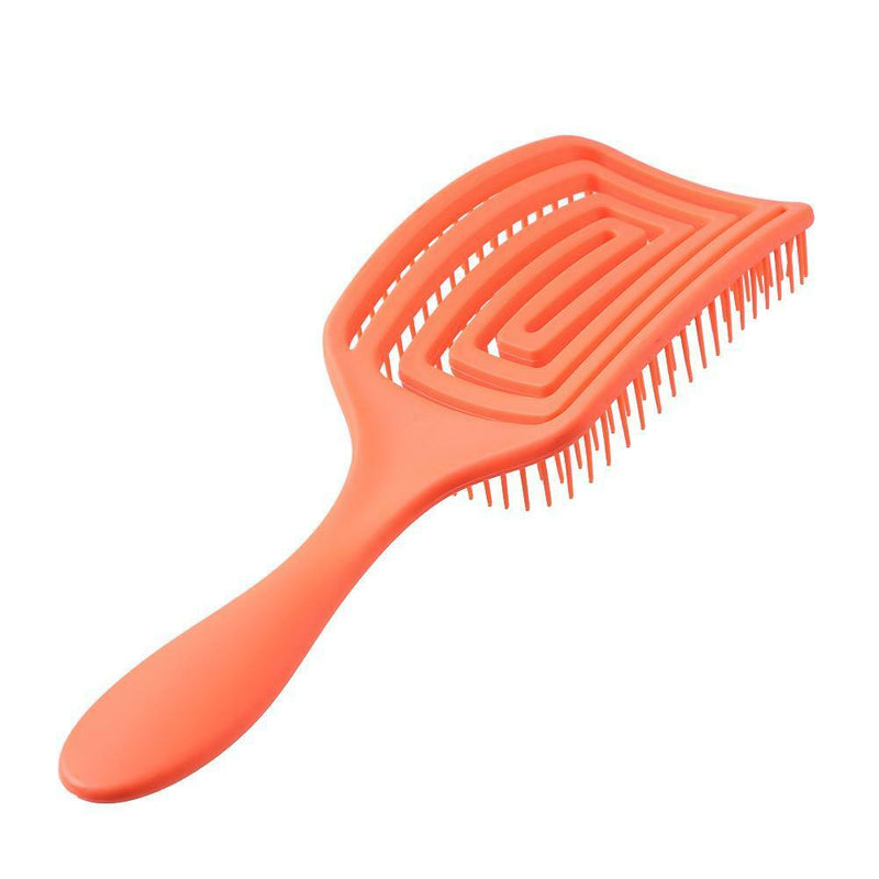 Hollow Hair Brush Scalp Massage Comb Hairdress Styling Hairbrush (Orange) A