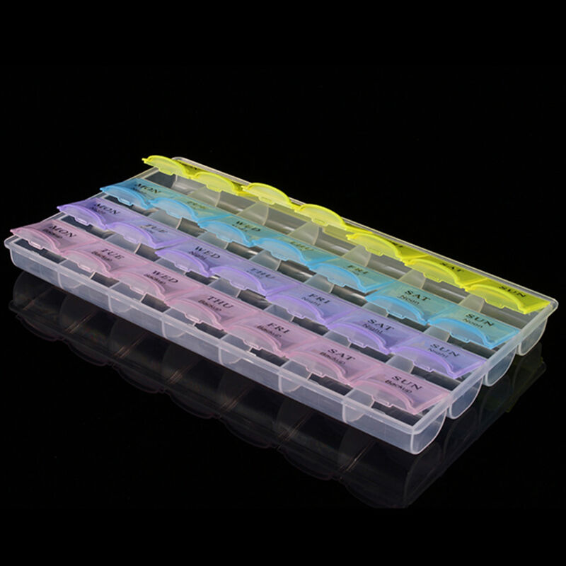 Weekly 7 Days Pill Boxes Medicine Tablet Case Holder Container Storage Or Dwyx