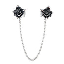 Alloy Rose Sweater Collar Clip Cardigan Clasp Duck Mouth Clip with Chain