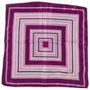 Purple Hem White Stripe Print Polyester Neck Scarf Kerchief for Women F3I4