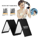 Foldable Type Makeup Mirror Pocket Red 4 Folds Panel Expandable 4 Mirror N0Z2