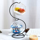Metal Stand Glass Flower Vase Terrarium Container Fish Tank Candle Holder