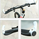 1Pair Ergonomic Rubber Bicycle Handlebar Grips w/ Aluminum Bar Ends (Ivory)