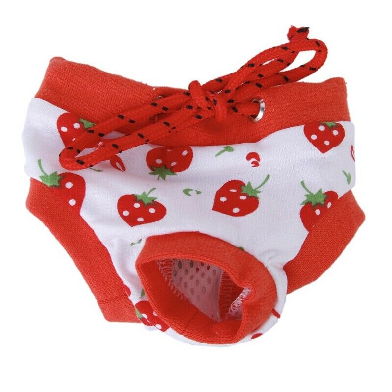 Small Female Pet Puppy Dog Clothes Physiological Sanitary Diaper Pant Red+W