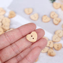 100pcs Heart Shaped Wooden Buttons Natural Sewing Buttons Craft Clothes De ME