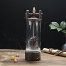 The New Dragon Backflow Incense Burner Auspicious Glass Cover Teahouse Orna L1F5