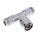 N-type male to dual 2 n-type female t shaped rf antenna adapter connector BX