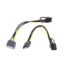 2PCS 15pin SATA Male to 8pin(6+2) PCI-E Power Supply Cable 15-pin to 8 pin c Ew