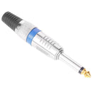 Mono 6.35mm 1/4 Inch Nickel Plated Male Tip Audio Sound Mic Jack Plug Conne A