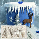 Christmas Tree Elk Snowflake Fondant Cake Mold DIY Sugarcraft Decor Baking Too3C