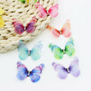 50Pcs Gradient Color Organza Fabric Butterfly Appliques 38Mm Translucent Ch