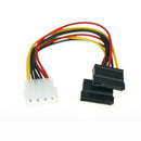 2pcs SATA Power Cable Splitter 4 pin to Serial 15 pin Y Hard Drive Cable 18CM JR