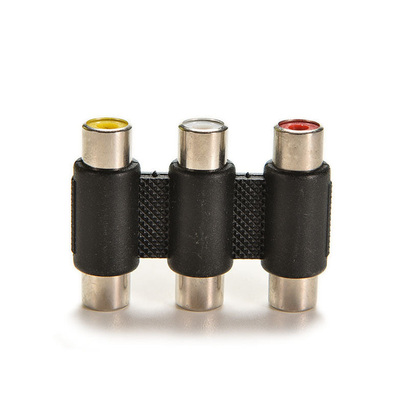 3RCA Female to Female Mini Audio Video AV Coupler Extension Adapter Connector ES