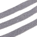 12mm Cotton Gray Flat Cord Drawstring Drawcord Handles Lace Trim for Clothes