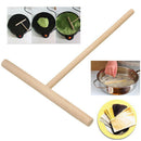 Practial T Shape Crepe Maker Pancake Batter Wooden Spreader Stick Home Kitc T1X7
