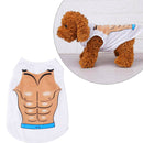 Pet Dogs Funny Cute Muscle Print White Bikini Beach T-Shirt Vest Clothes Size S