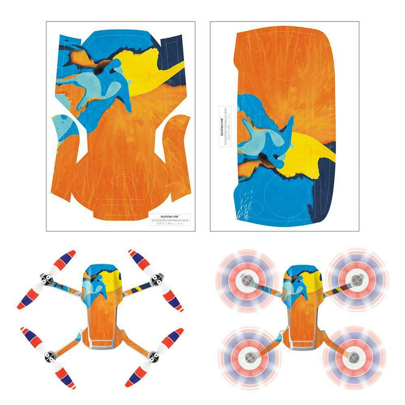 2pcs Drone Stickers Body Shell Protection Cover Film for DJI Mavic Mini (F)