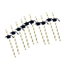 10 Pieces Personalized Straw Dr. cap Labels Graduation Party Striped Decor