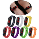 LED Digital Watch Touch Screen Silicone Smart Wristwatch Bracelet Black