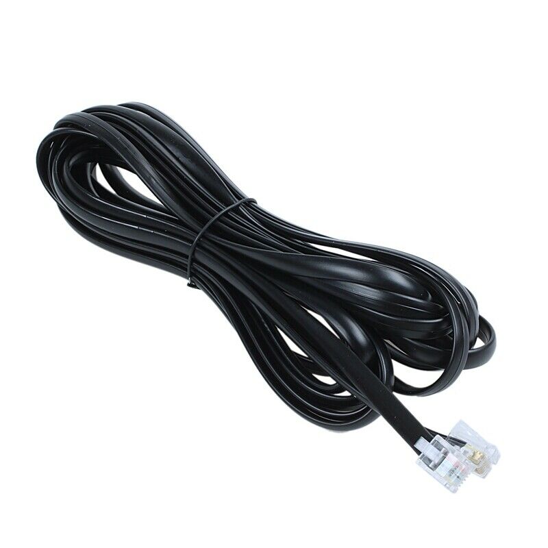 6P6C RJ11 Telephone Extension Fax Modem Cable Line 5M Length Black E3B5